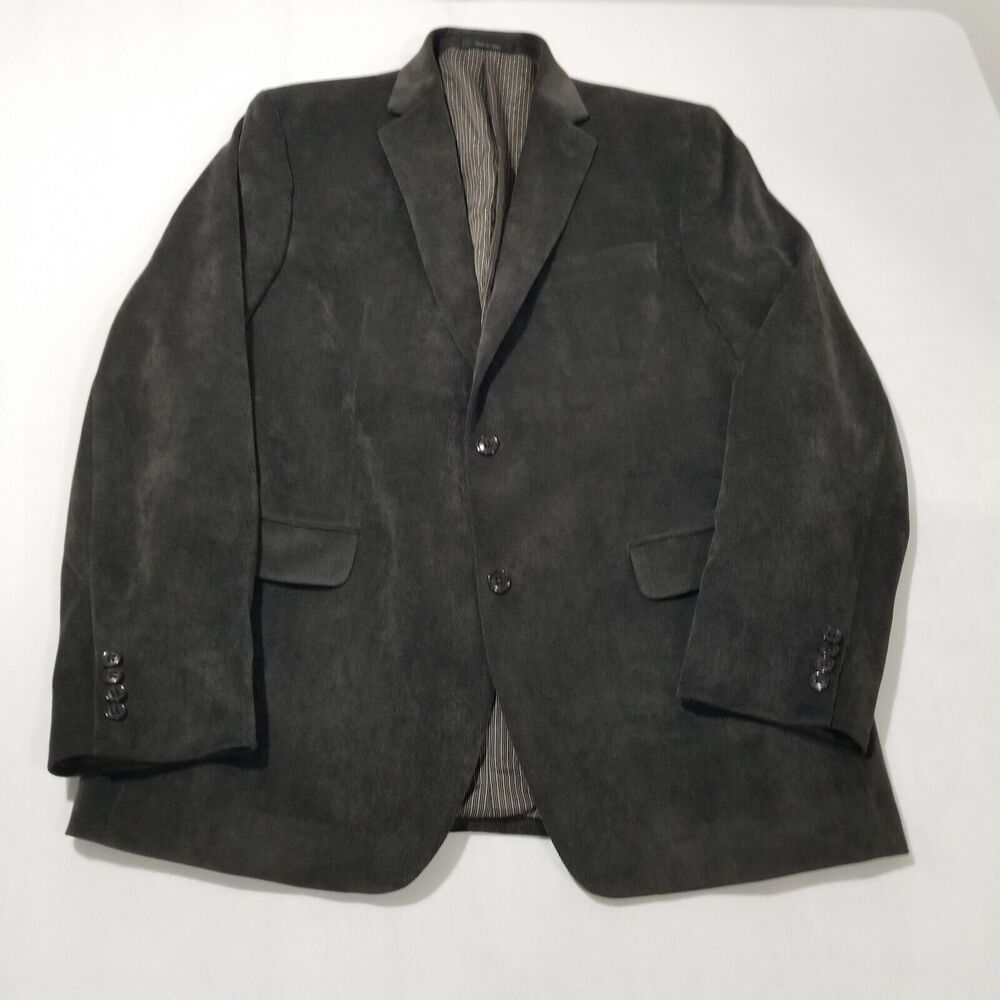 Calvin Klein Macys Mens 42L Micro Corduroy Gray Sport Coat Jacket Blazer